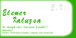 elemer kaluzsa business card